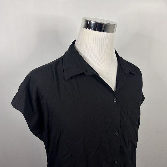 NWT H&M Medium Mama Maternity Dress Black Button Front 100% Viscose - Picture 1 of 4